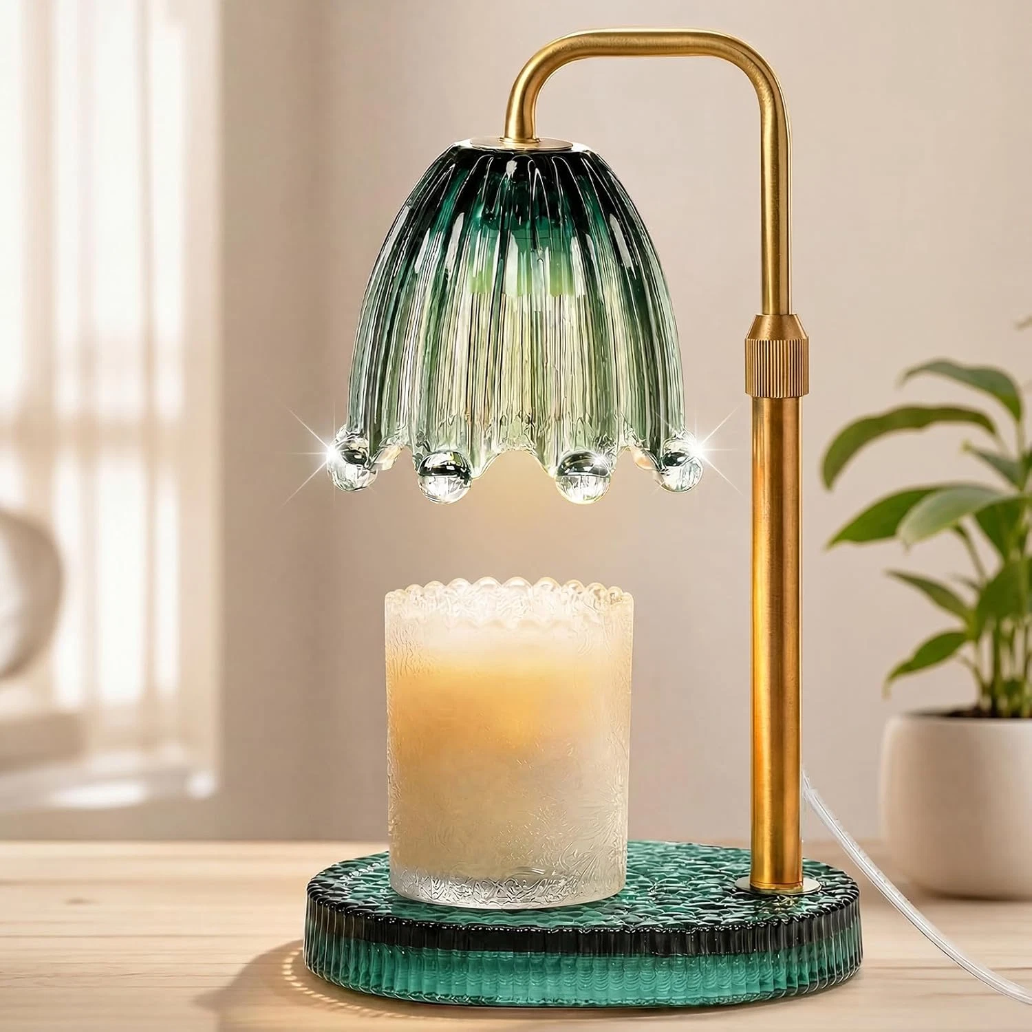 Candle Warmer Lamp with Timer - Electric Wax Melt Warmer with Adjustable Height