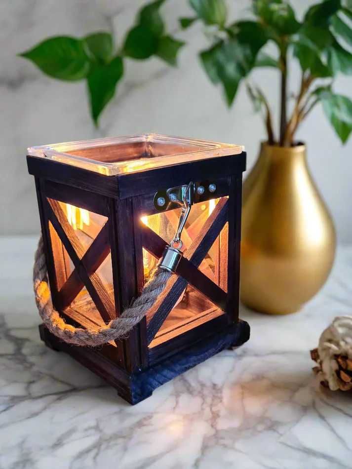 Walnut & Rope Vintage Illumination Warmer